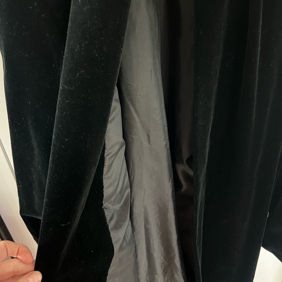 velvet coat, trench - long, VINTAGE , opera coat jacket duster sz M - Picture 4 of 9